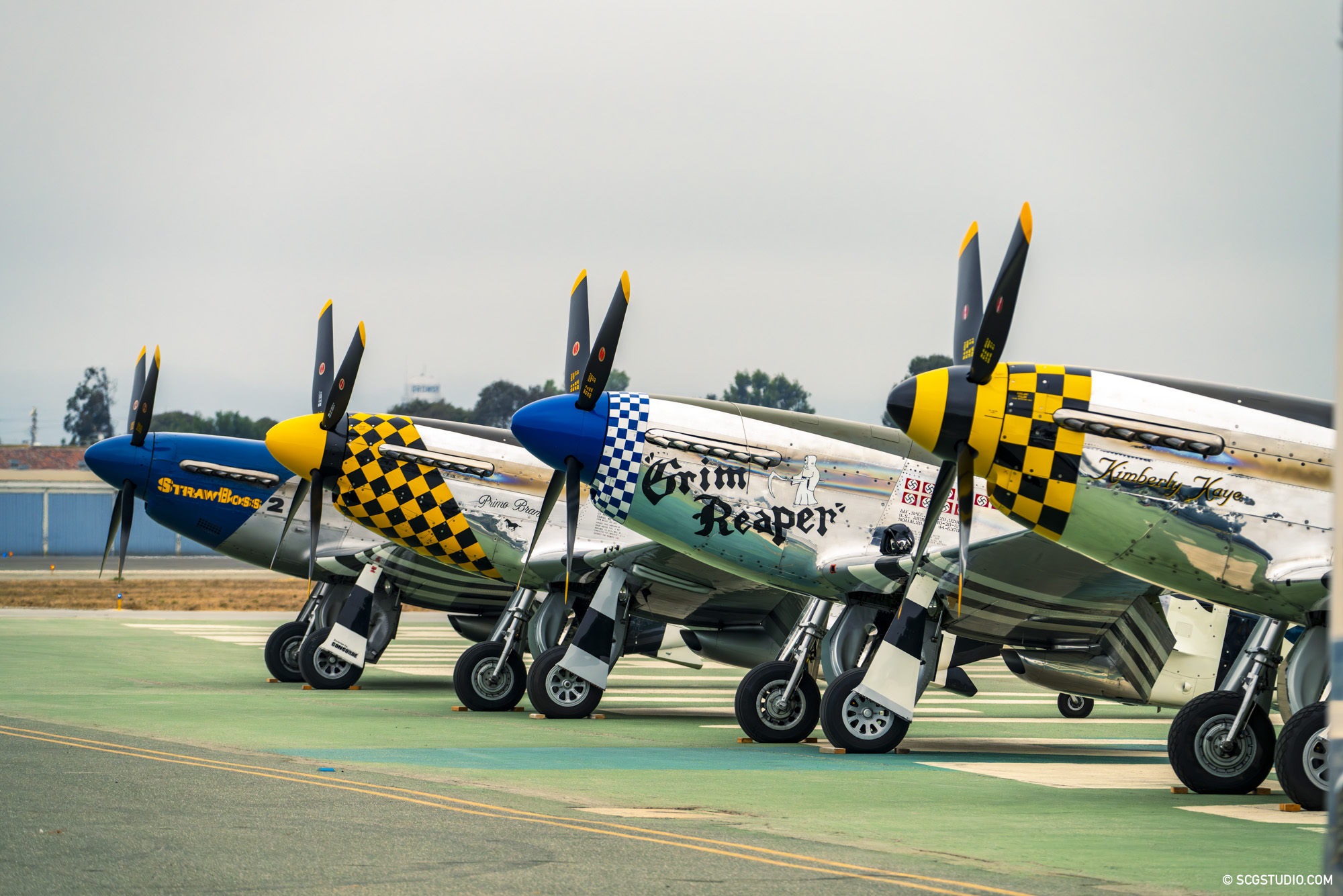 P51 Mustangs: Straw Boss 2, Prime Branco, Grim Reaper, and Kimberley Kaye